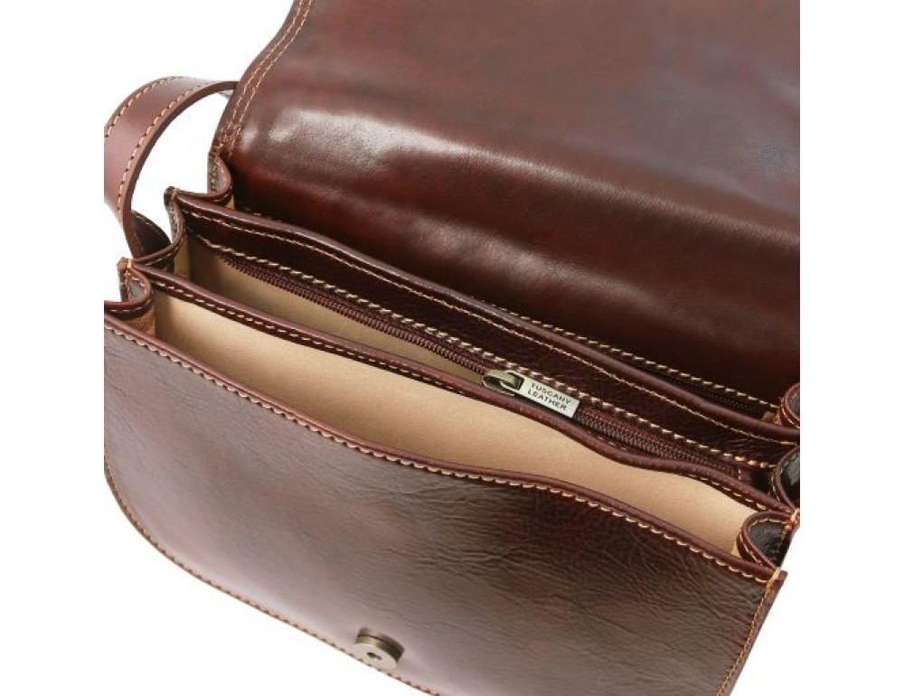 Коричнева шкіряна сумочка через плече Tuscany Leather Isabella TL9031 Brown - Фотографія № 5