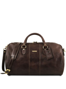 Большая кожаная дорожная сумка LISBONA Tuscany Leather TL141657 Dark Brown