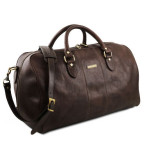 Велика шкіряна сумка дорожня LISBONA Tuscany Leather TL141657 Dark Brown - Фотографія № 101