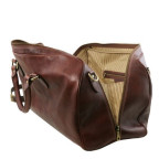 Велика шкіряна сумка дорожня LISBONA Tuscany Leather TL141657 Dark Brown - Фотографія № 105