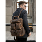 Чоловічий добротний рюкзак Tiding Bag t3081DB коричневий - Фотографія № 105