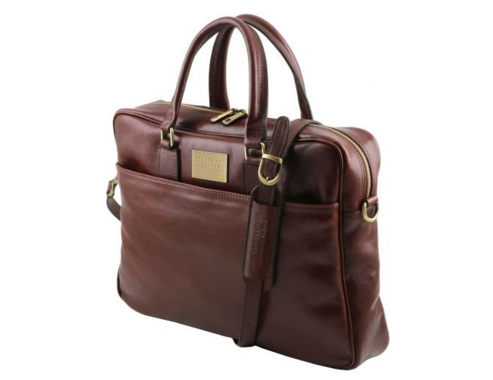 Коричнева шкіряна сумка для ноутбука URBINO Tuscany Leather TL141241 Brown - Фотографія № 3