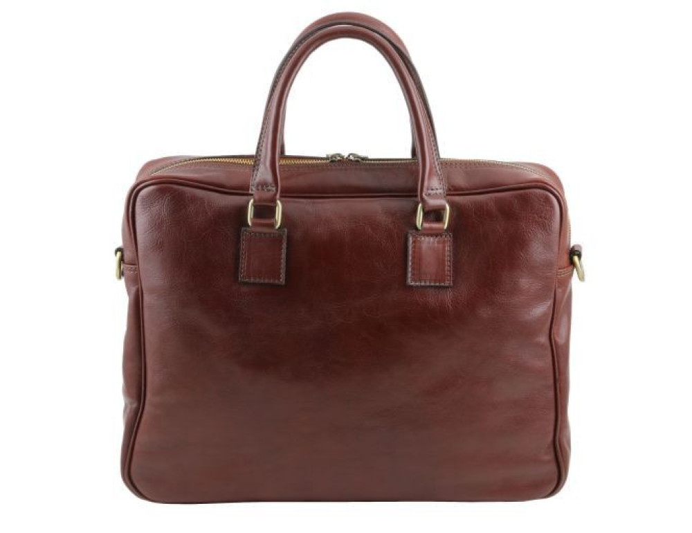 Коричнева шкіряна сумка для ноутбука URBINO Tuscany Leather TL141241 Brown - Фотографія № 4