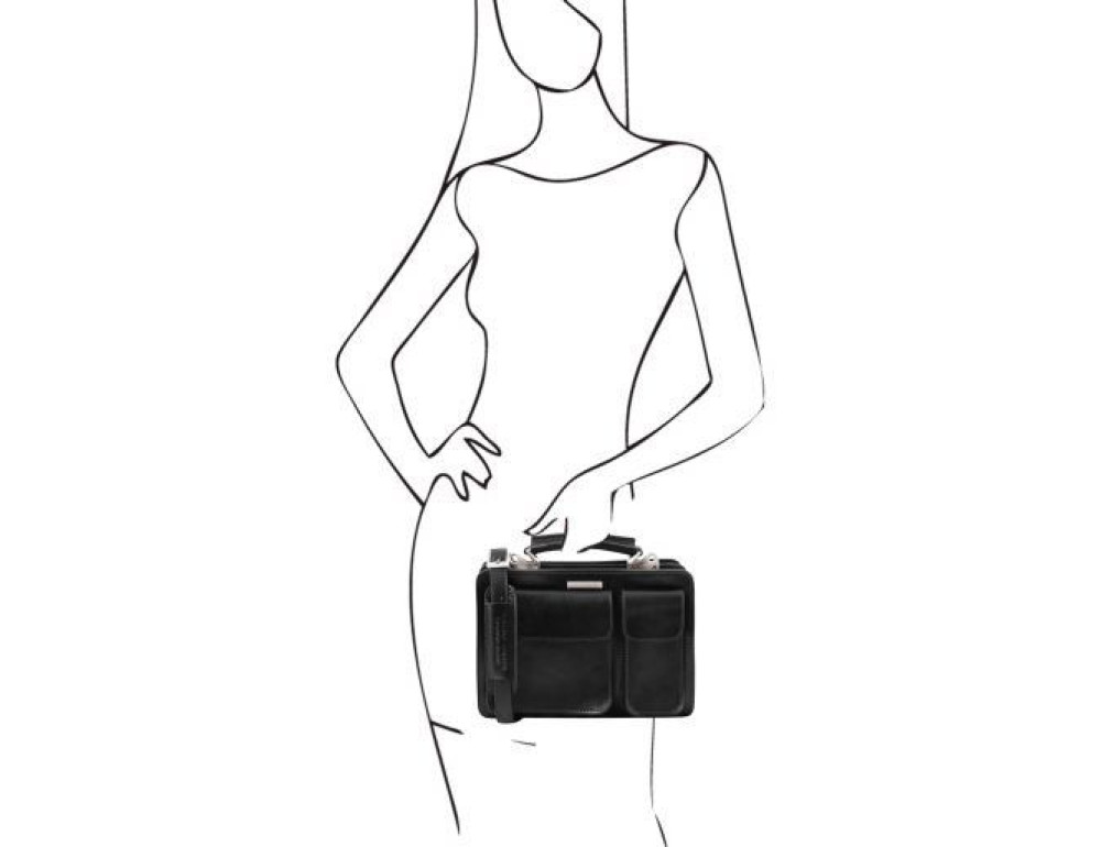 Шкіряна сумка портфель Tuscany Leather TL141270 Black - Фотографія № 2