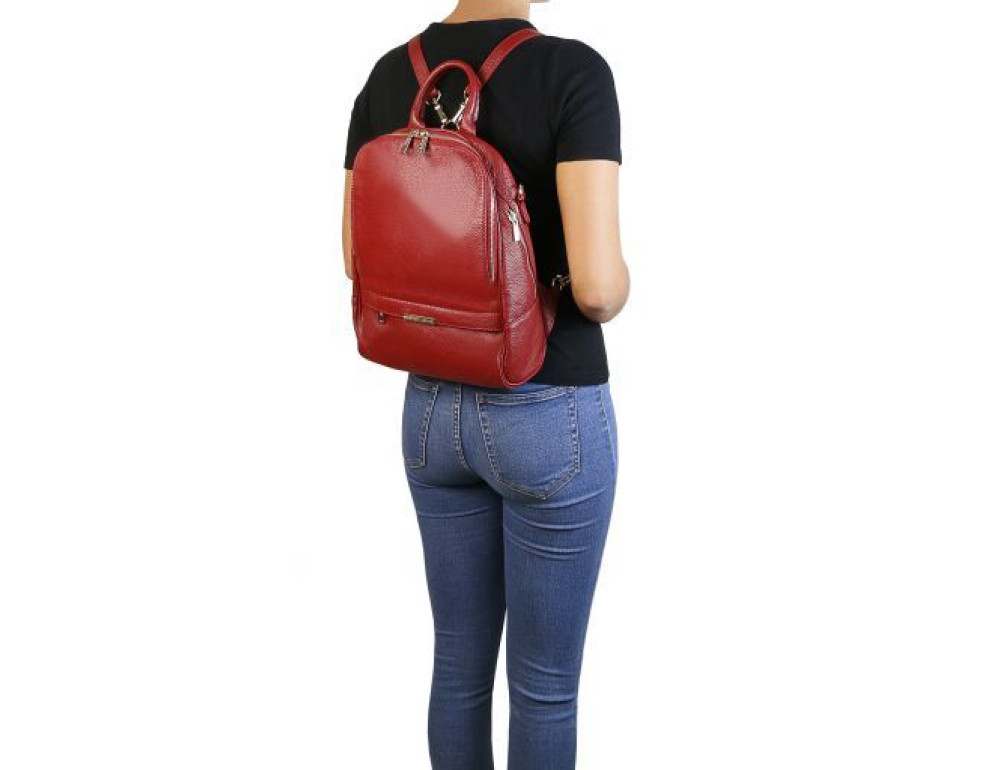 Червоний жіночий рюкзак зі свинячої шкіри TL BAG TL141376 Red - Фотографія № 2