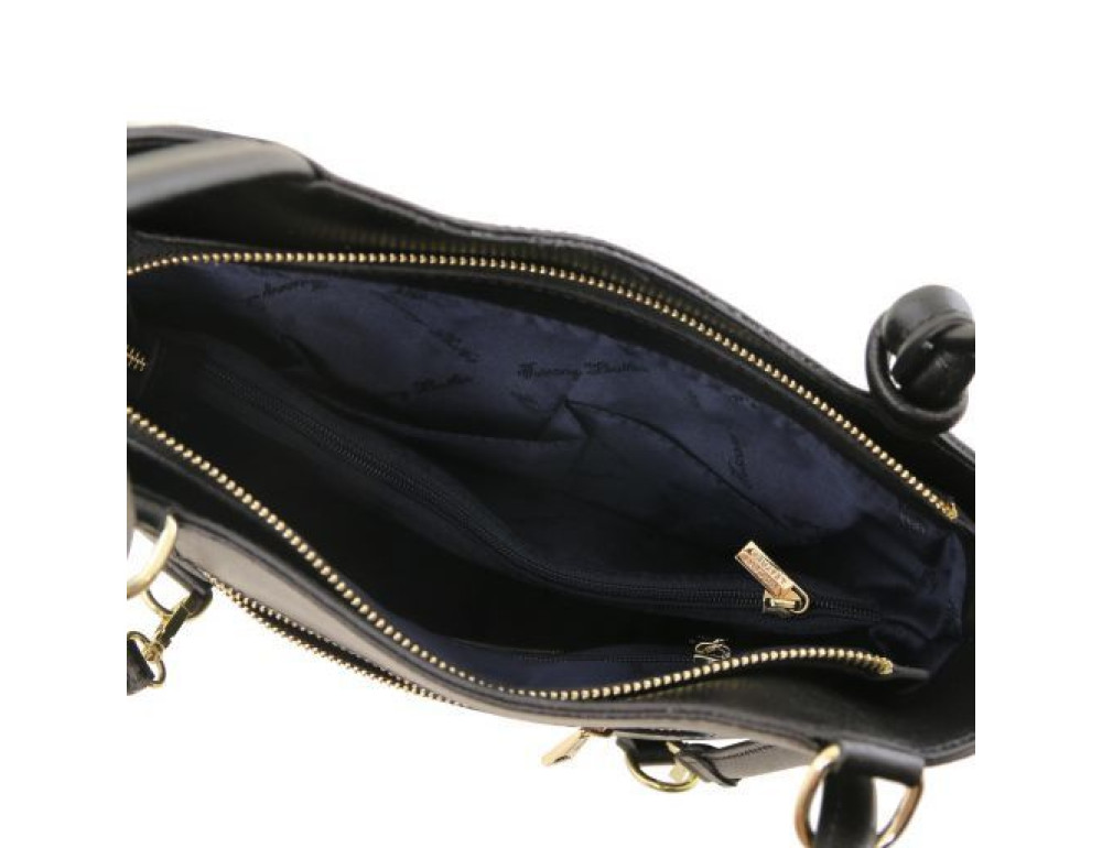Чёрная женская сумка из натуральной кожи Patty Tuscany Leather TL141455 Black - Фото № 5
