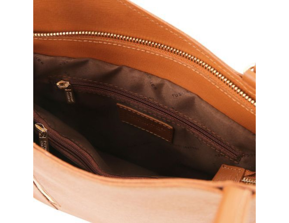 Коньячна жіноча сумка із натуральної шкіри Patty Tuscany Leather TL141455 COGNAC - Фотографія № 5