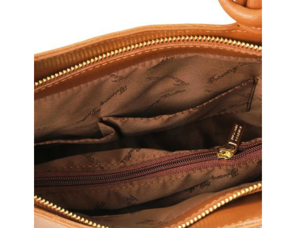 Коньячна жіноча сумка із натуральної шкіри Patty Tuscany Leather TL141455 COGNAC - Фотографія № 6
