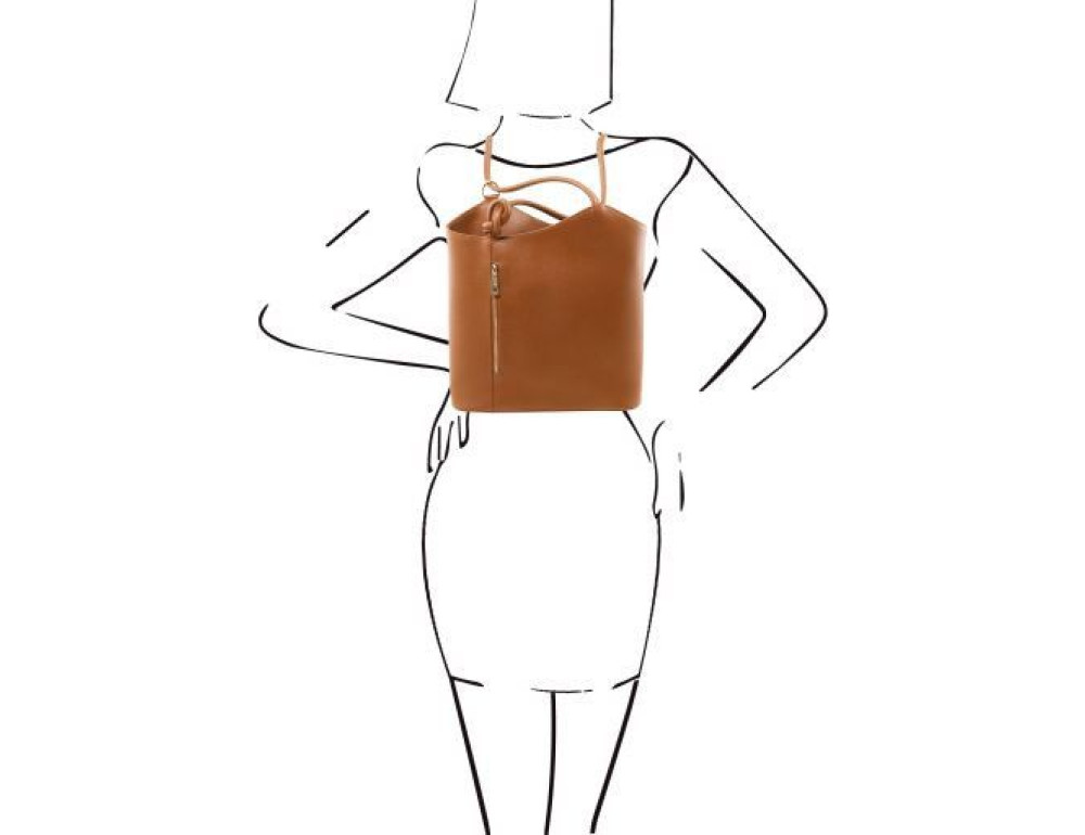 Коньячна жіноча сумка із натуральної шкіри Patty Tuscany Leather TL141455 COGNAC - Фотографія № 7