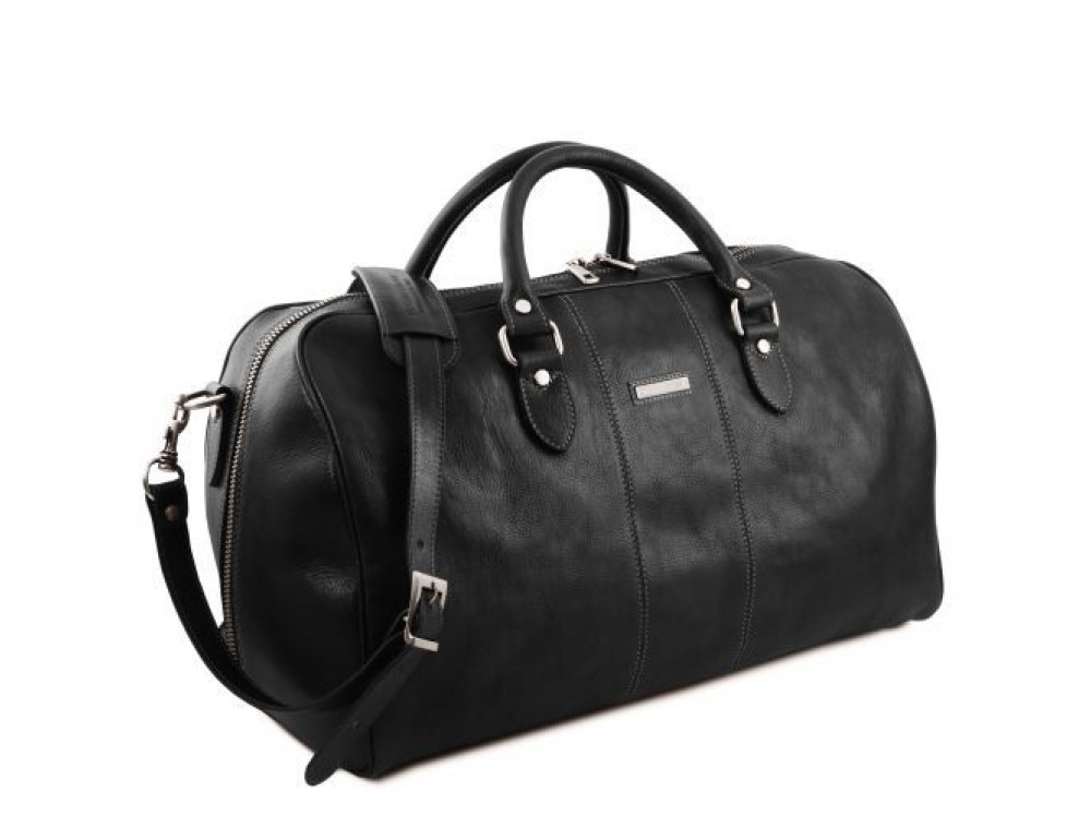 Чорна шкіряна дорожня сумка LISBONA Tuscany Leather TL141657 BLACK - Фотографія № 2