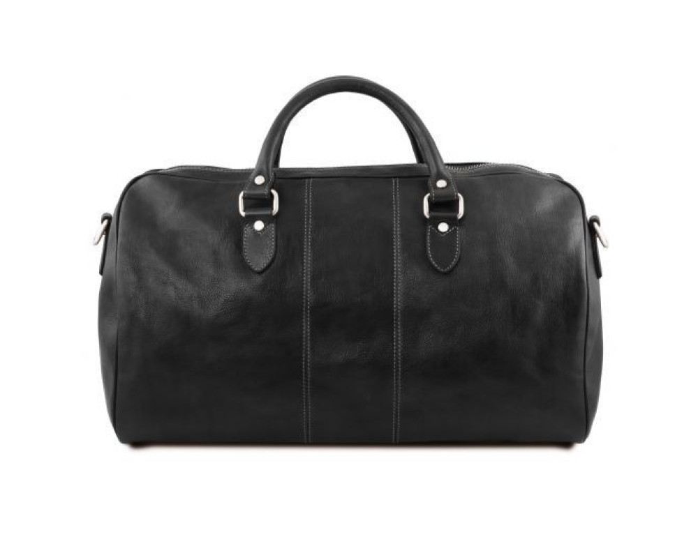 Чорна шкіряна дорожня сумка LISBONA Tuscany Leather TL141657 BLACK - Фотографія № 3
