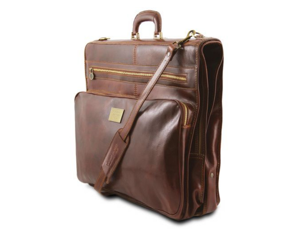 Шкіряний дорожній портплед коричневого кольору PAPEETE Tuscany Leather TL3056 Brown - Фотографія № 2