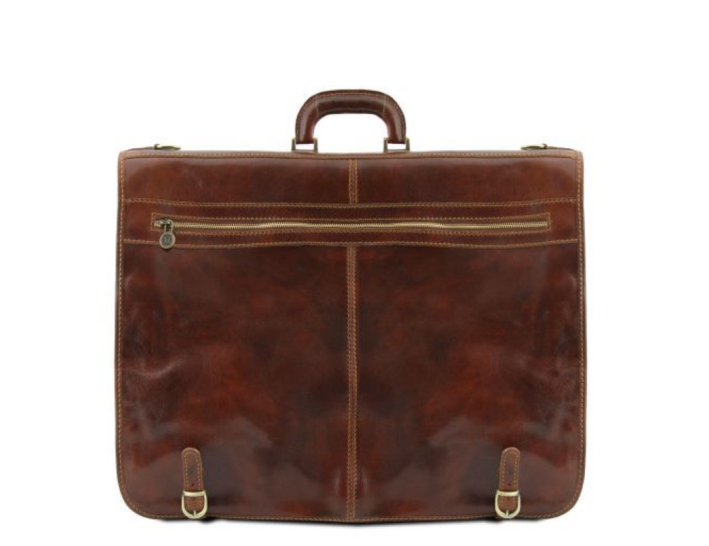 Шкіряний дорожній портплед коричневого кольору PAPEETE Tuscany Leather TL3056 Brown - Фотографія № 3