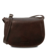 Темно-коричнева шкіряна сумочка через плече Tuscany Leather Isabella TL9031 Dark Brown