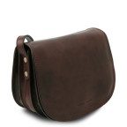 Темно-коричнева шкіряна сумочка через плече Tuscany Leather Isabella TL9031 Dark Brown - Фотографія № 101