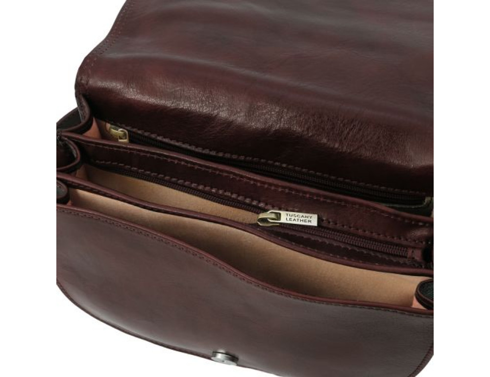 Темно-коричнева шкіряна сумочка через плече Tuscany Leather Isabella TL9031 Dark Brown - Фотографія № 5
