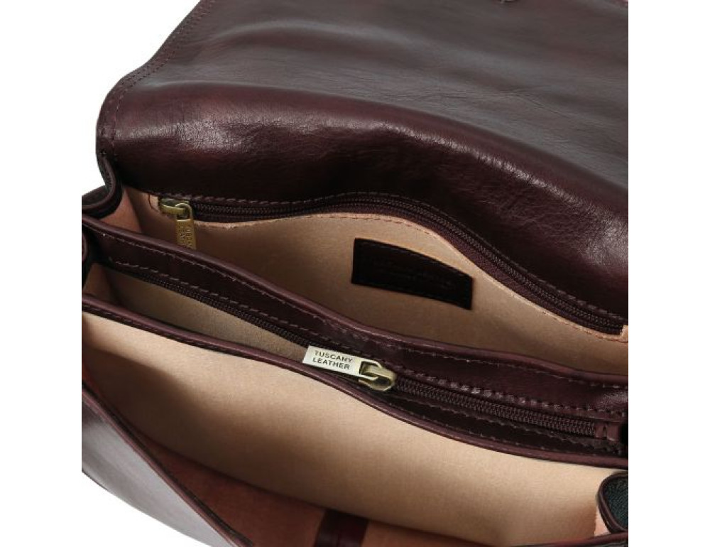 Темно-коричнева шкіряна сумочка через плече Tuscany Leather Isabella TL9031 Dark Brown - Фотографія № 6