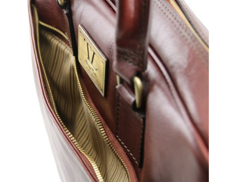 Чорна шкіряна сумка під ноутбук URBINO Tuscany Leather TL141241 Black - Фотографія № 5