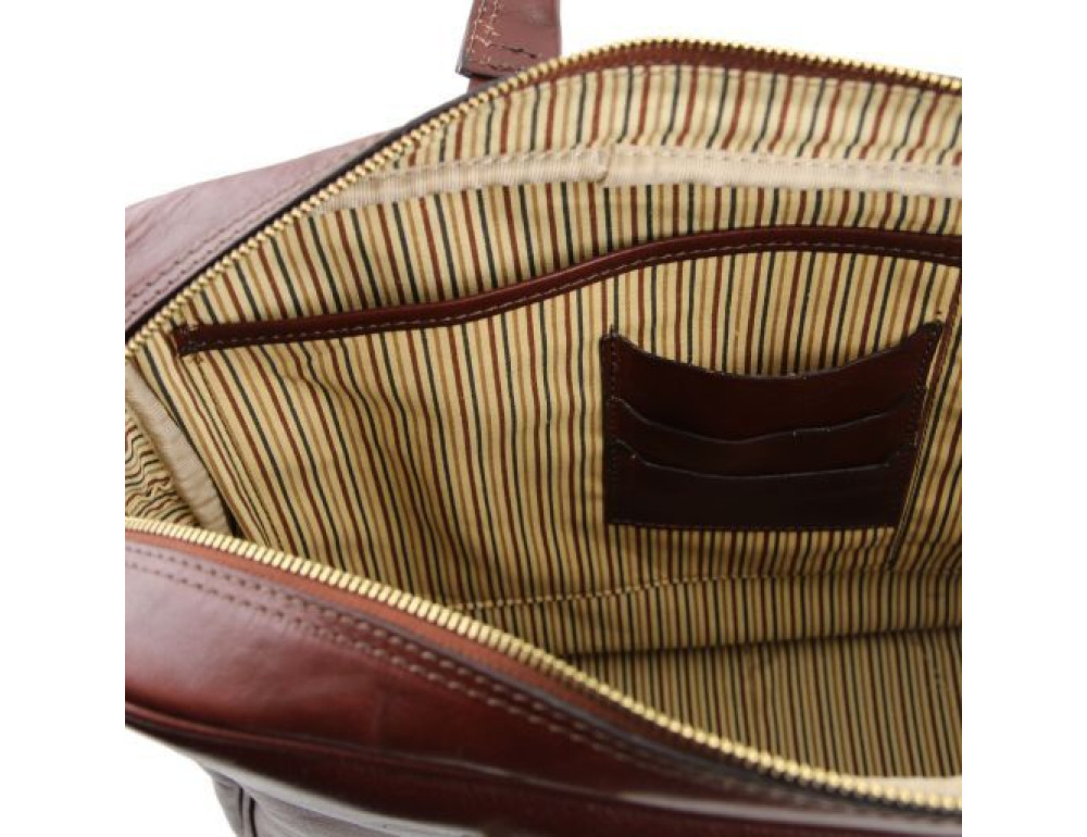 Чорна шкіряна сумка під ноутбук URBINO Tuscany Leather TL141241 Black - Фотографія № 6