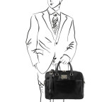 Чорна шкіряна сумка під ноутбук URBINO Tuscany Leather TL141241 Black - Фотографія № 101