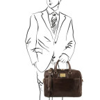 Темно-коричнева сумка під ноутбук URBINO Tuscany Leather TL141241 Dark Brown - Фотографія № 101