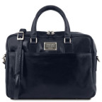 Темно-синя шкіряна сумка під ноутбук URBINO Tuscany Leather TL141241 Navy - Фотографія № 100