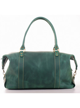 Зелёная дорожная сумка из винтажной кожи Manuffato №1 craz.green