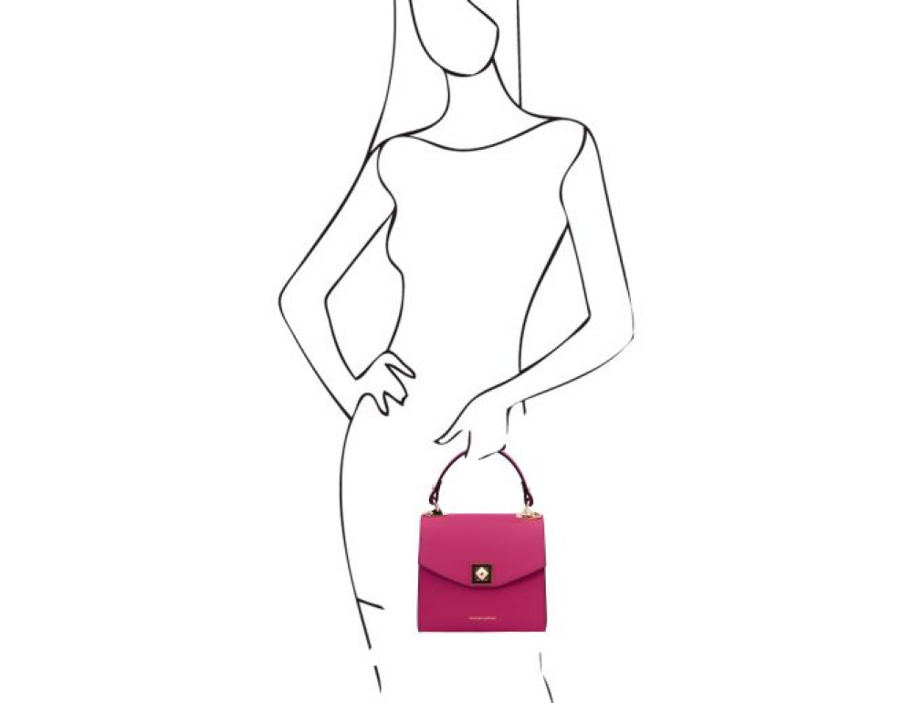 Жіноча італійська сумочка з телячої шкіри TL BAG TL142203 FUCHSIA - Фотографія № 2