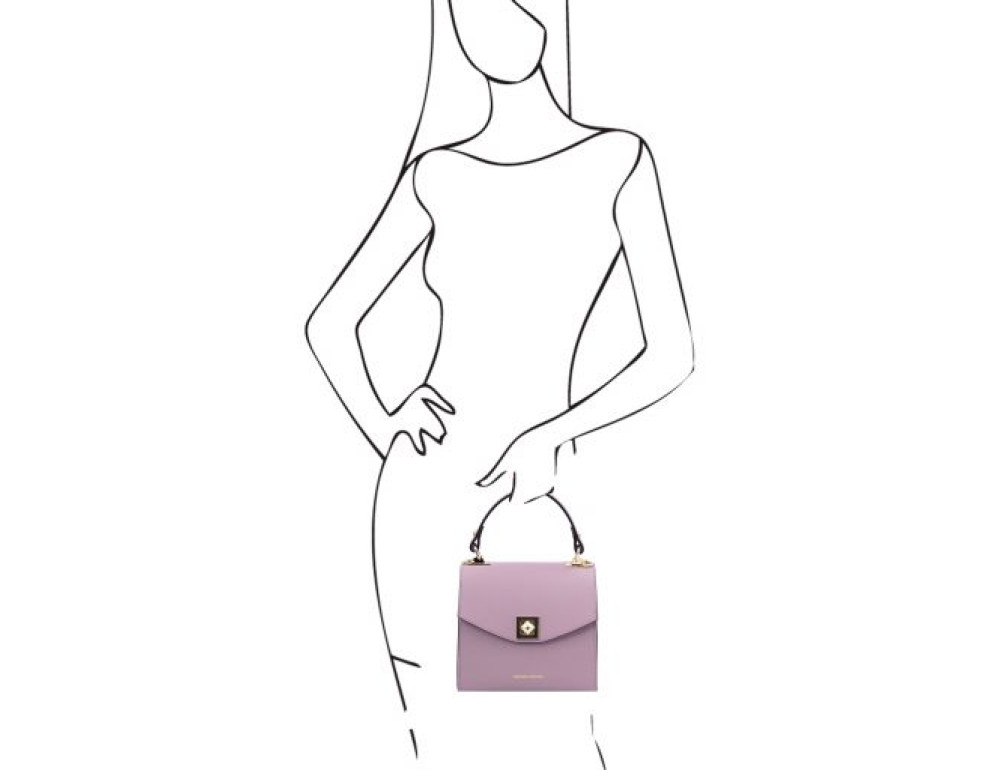 Жіноча італійська сумочка з телячої шкіри TL BAG TL142203 LILAC - Фотографія № 2
