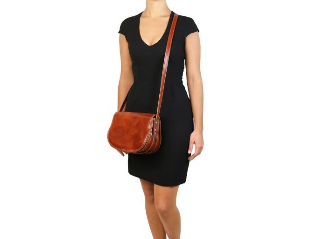 Светло-коричневая женская кожаная сумка Tuscany Leather Isabella TL9031 Med - Фото № 2
