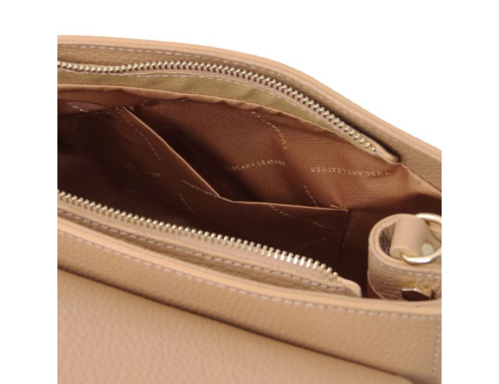 Жіноча шкіряна сумочка через плече TL BAG TL142156 CHAMPAGNE - Фотографія № 8