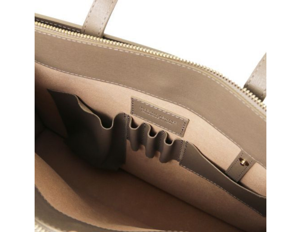 Шкіряний жіночий портфель Tuscany Leather Palermo tl141369 Black - Фотографія № 7