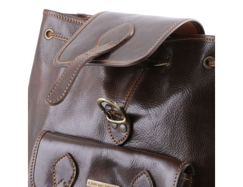 Шкіряний жіночий рюкзак Tuscany Leather Singapore TL9039 Dark Brown - Фотографія № 3