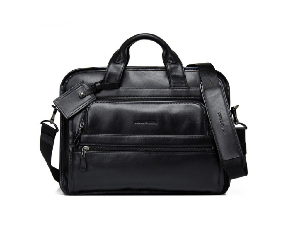 Кожаная сумка Tiding Bag B3-2020A чёрная - Фото № 2