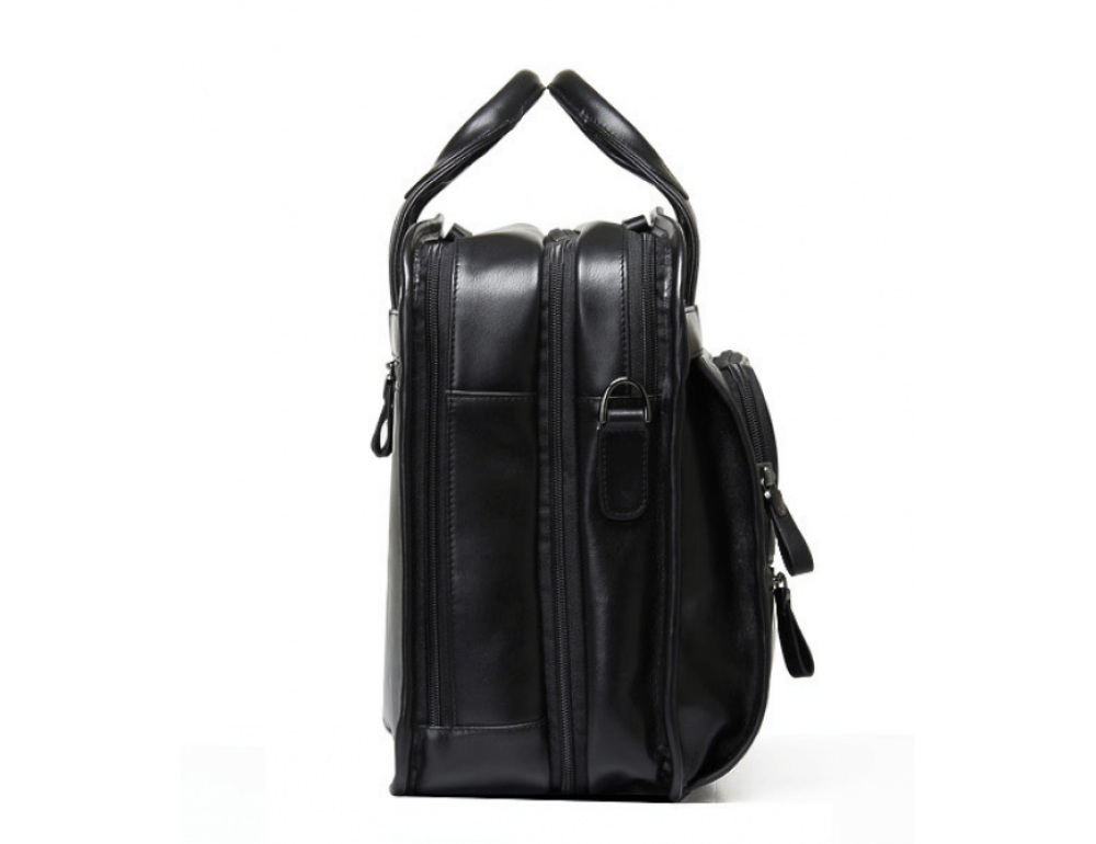 Кожаная сумка Tiding Bag B3-2020A чёрная - Фото № 3