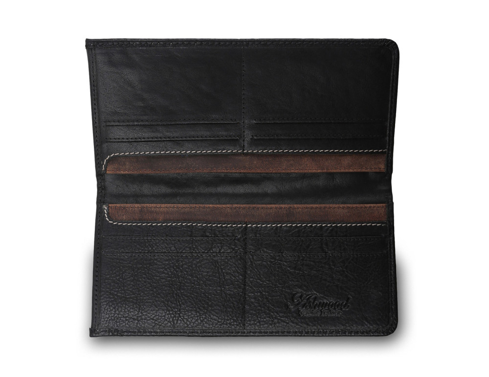 Чоловічий шкіряний портмоне Ashwood Leather 1558 Black - Фотографія № 4