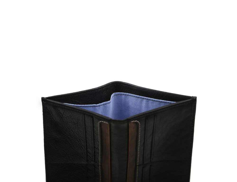 Чоловічий шкіряний портмоне Ashwood Leather 1558 Black - Фотографія № 5