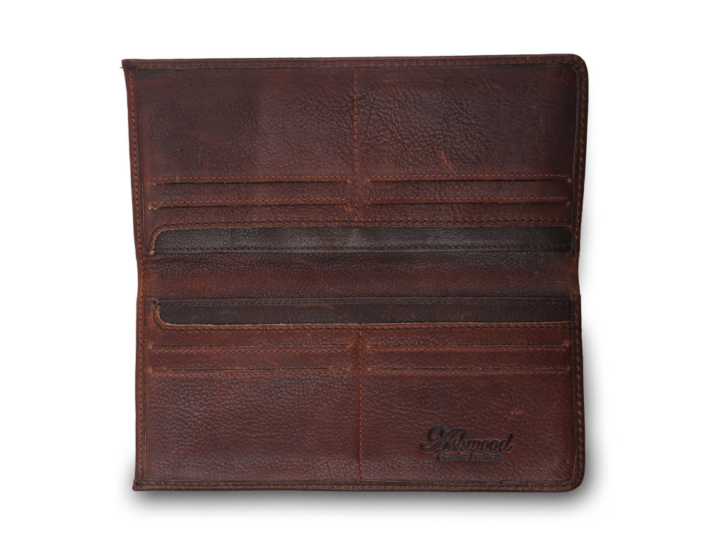 Тонкий чоловічий гаманець коричневого кольору Ashwood Leather 1558 Tan - Фотографія № 4