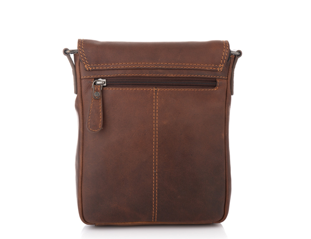 Коричнева шкіряна сумка через плече HILL BURRY - VC10041HB Brown - Фотографія № 3
