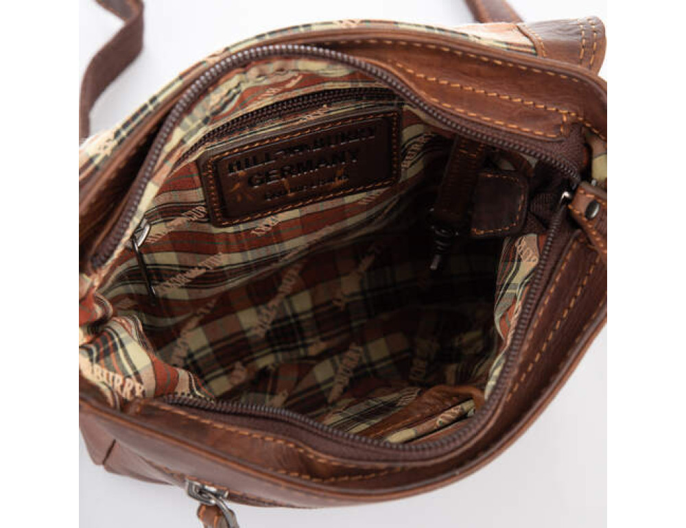Коричнева шкіряна сумка через плече HILL BURRY - VC10041HB Brown - Фотографія № 5