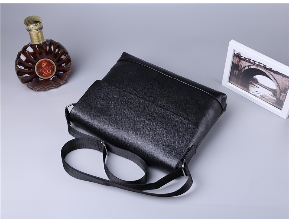 Чорна горизонтальна сумка формату а-4 Tiding Bag 2121A - Фотографія № 2