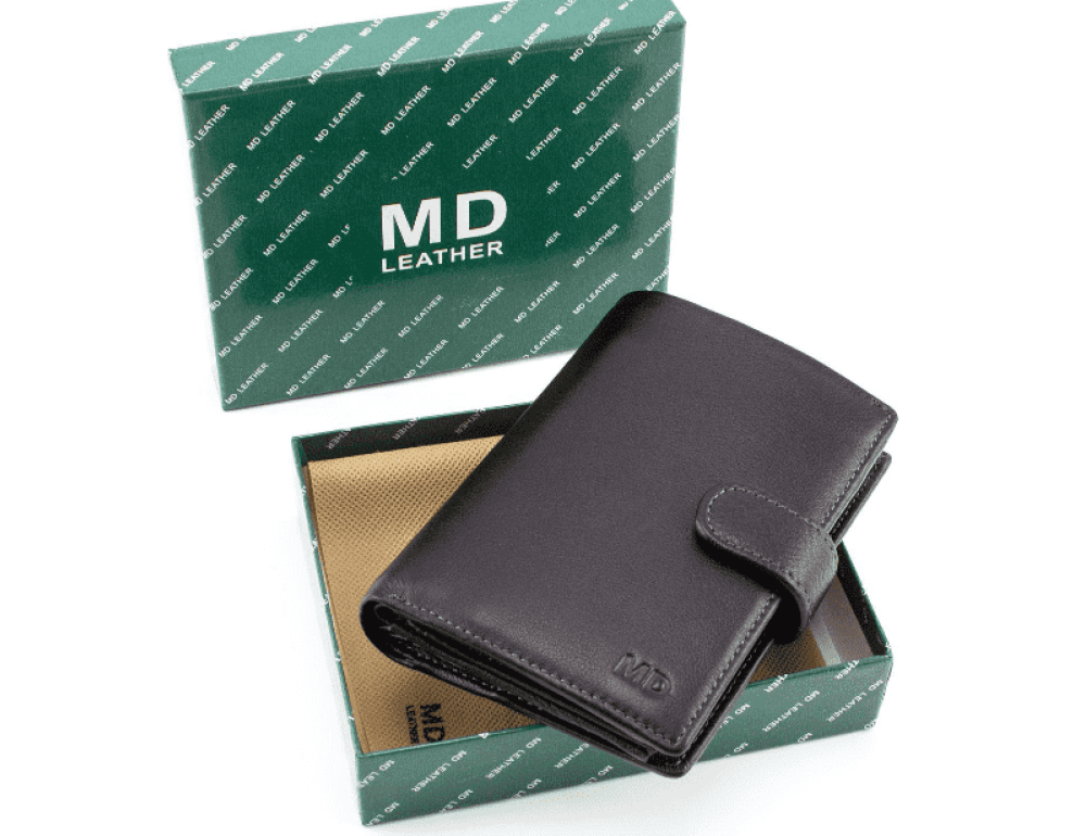 Чорний шкіряний портмоне під документи MD Leather 22-302b - Фотографія № 8