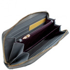 Сірий шкіряний гаманець на блискавки Smith & Canova 26800 GREY-DKGREY - Фотографія № 104