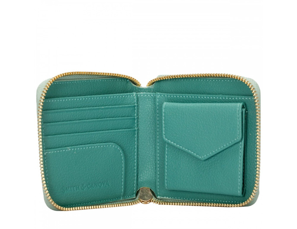 Мала синя гаманець на блискавки Smith & Canova 26803 BLUE-TAN Althorp - Фотографія № 3