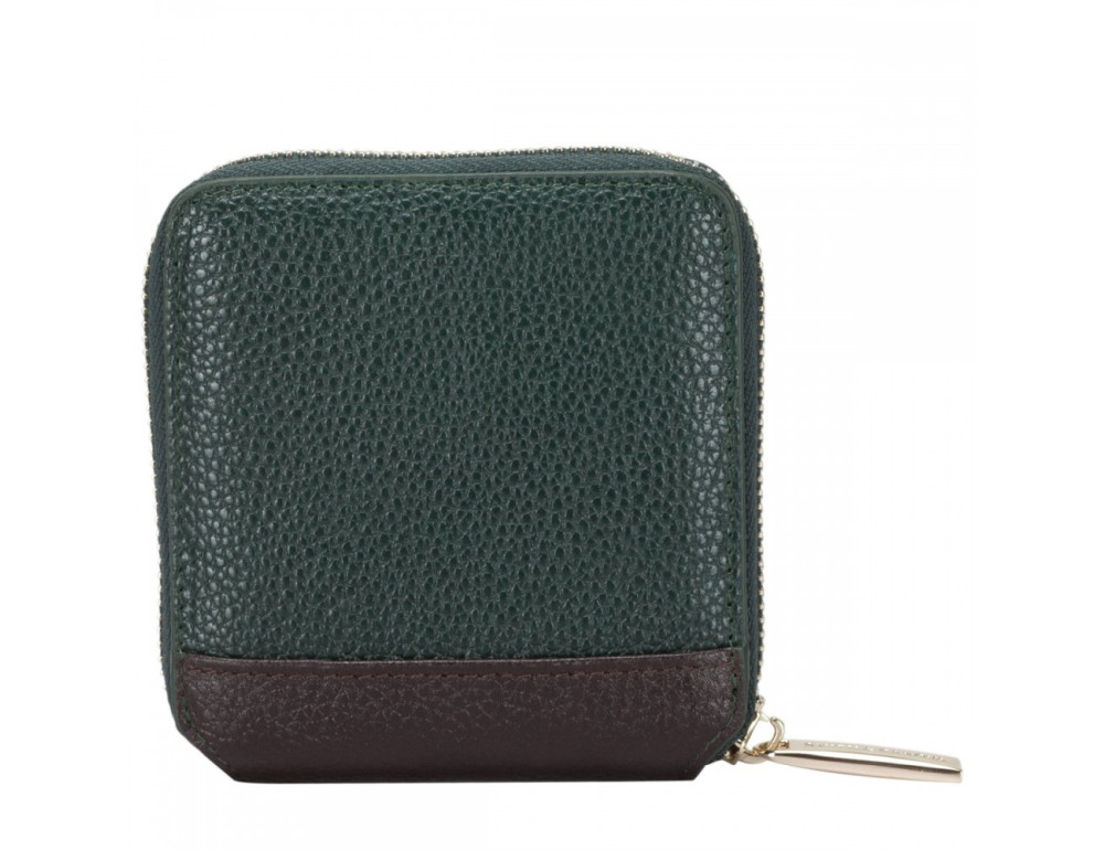 Маленький зелений гаманець на блискавки Smith & Canova 26803 GREEN-BRN - Фотографія № 2