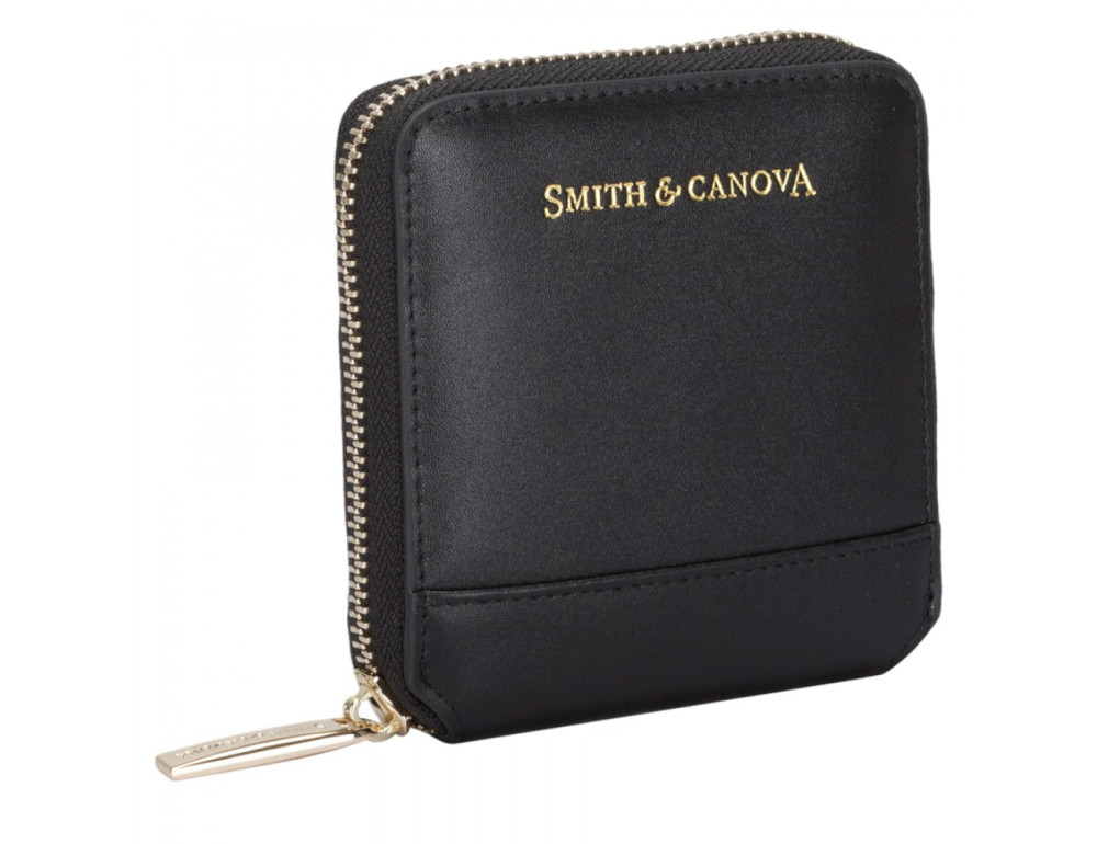 Маленький жіночий гаманець чорного кольору Smith & Canova 26812 BLK Josephine - Фотографія № 4