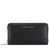 Чорний шкіряний гаманець на блискавки Smith & Canova 26813 BLK Josephine