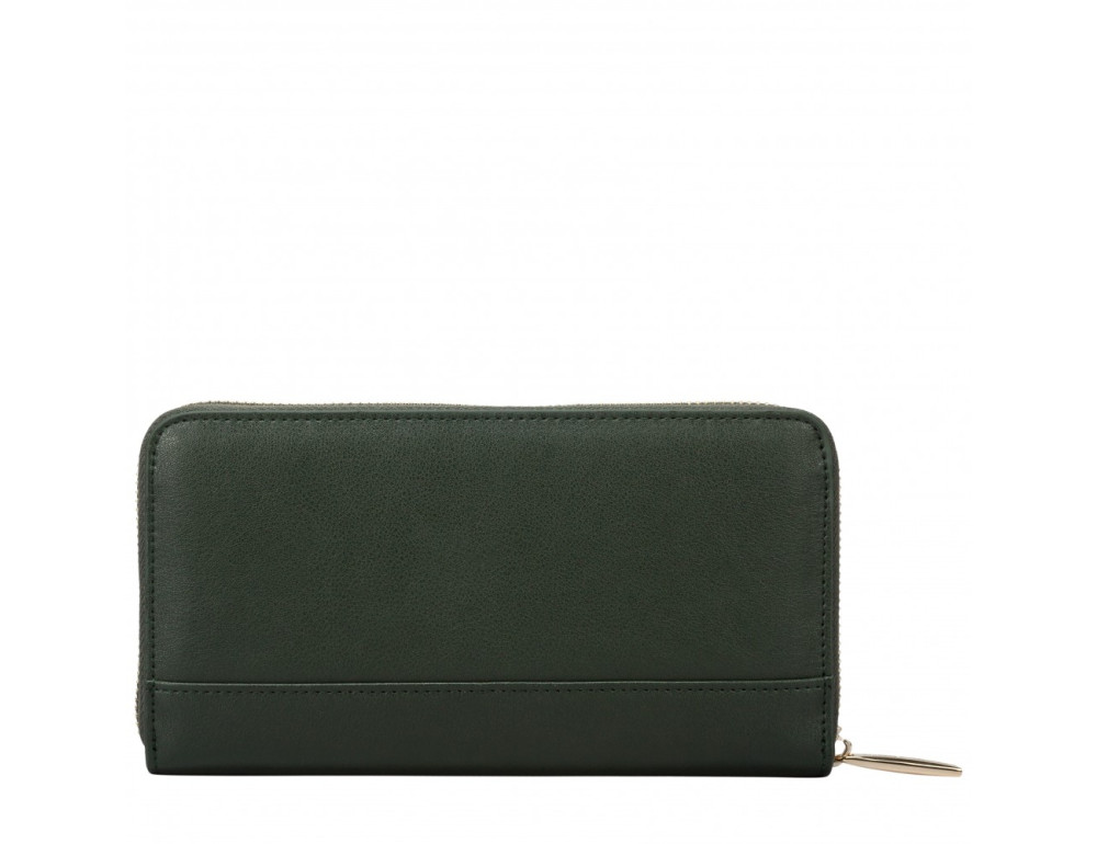 Зелений шкіряний гаманець на блискавки Smith & Canova 26813 DKGREEN Josephine - Фотографія № 2