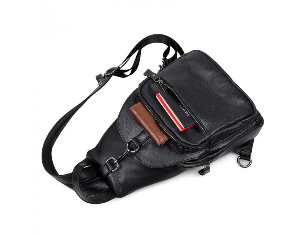 Шкіряний рюкзак Tiding Bag 4005A унісекс чорний - Фотографія № 5