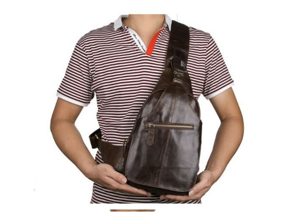 Чоловіча сумка на плече TIDING BAG 2467C коричнева - Фотографія № 10